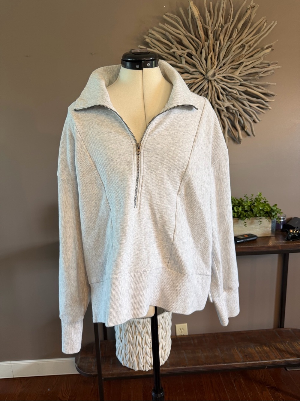 Le Verde 1/2 zip sweatshirt in grey
